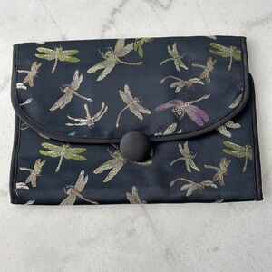 Chic Black Clutch with Dragonfly Design
